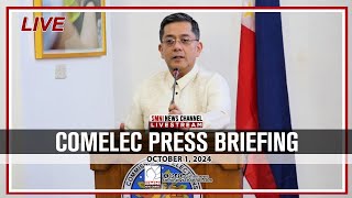 LIVE Comelec Press Briefing  October 1 2024 [upl. by Ladd]