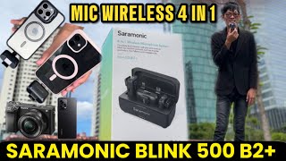 REVIEW SARAMONIC BLINK 500 B2 MIC WIRELESS 4in1 KEPAKE KE SEMUA KAMERA amp SMARTPHONE  Bro Omen [upl. by Adyol]