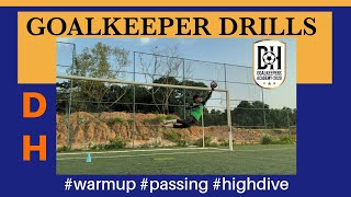 GOALKEEPER TRAINING DRILLS  warmup passing highdive ⚽️ [upl. by Aihselat]