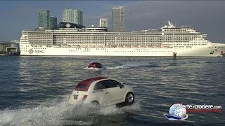 Miami Fiat 500 galleggianti salutano i crocieristi della MSC Divina [upl. by Frank]