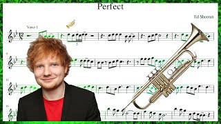 Ed Sheeran  Perfect Trumpet Sheet Music Play Along [upl. by Lerner]