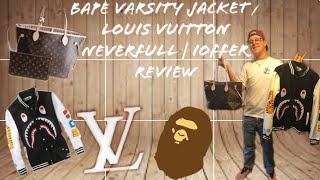 iOffer Review 30 Bape Varsity Jacket  Louis Vuitton Neverfull [upl. by Adnolaj905]