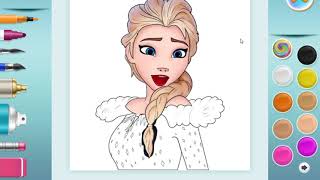 Frozen Elsa Olaf Boyama  Coloring Frozen Elsa Olaf [upl. by Sakiv]