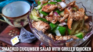 Weight loss recipe  Smacked cucumber salad with chicken shorts trending utubeshorts [upl. by Oicangi938]