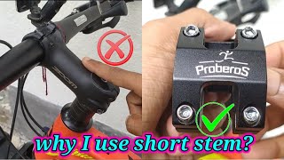 Mtb stem upgrade why I use short stem benefits Its good ya bad mtbstem bicycleshortstem [upl. by Eiba]