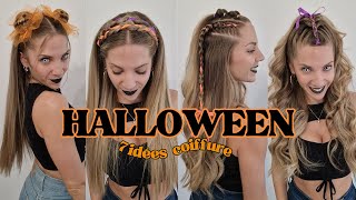 7 COIFFURE HALLOWEEN 2024🍬 look dhalloween FACILE a faire 🍬 easy halloween hairstyle 2024 [upl. by Aiyekal522]