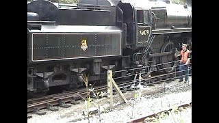 Derailment at Grosmont of Standard loco just north of stationnymr train yorkstation whitby [upl. by Alleram292]