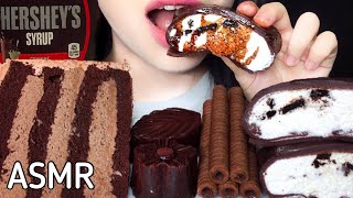 ASMR CHOCOLATE PARTY CAKE JELLY CREPE ROLL리얼사운드 먹방 REAL SOUND MUKBANG [upl. by Restivo]