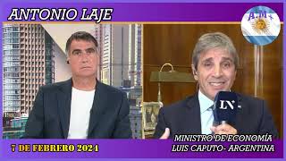 ANTONIO LAJE ENTREVISTA A LUIS CAPUTO Ley ÓMNIBUS quotNo afecta a nuestro programa económicoquot [upl. by Atinaj]