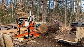 26” Big Ash Log on Woodmizer LX25 [upl. by Jermain]