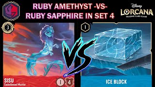 🔴🟣 RUBY AMETHYST VS SAPPHIRE RUBY TEMPO  RA STILL A TOP META PICK  Disney Lorcana Gameplay [upl. by Kirt525]