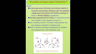 Why tertiary winding is used in transformer shorts shortsfeed youtubeshorts basicelectrical [upl. by Feigin354]