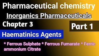 Pharmaceutical chemistry chapter 3  Haematinics agents in hindi [upl. by Misty439]