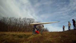 Hang Gliding Elizabethville PA 172012 Launches in plus 15 mph winds [upl. by Tennaj]