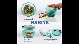 Nariya 450ml Large Vegetable Chopper with 3 Blades Handy and Compact Chopper [upl. by Vale326]