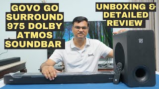 Govo GoSurround 975 Dolby Atmos Soundbar  212  Unboxing Detailed Review and Dolby Atmos Test [upl. by Nivar704]