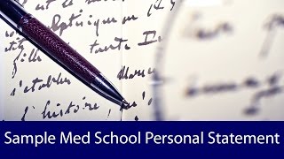 Sample Medical School Personal Statement  BeMo Academic Consulting [upl. by Malilliw]