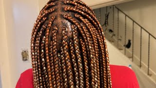 How to braid box braids gold mixing colour boxbraids braid hairstyles howtomakeabraid [upl. by Enomrej]