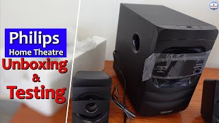 Home Theater Speaker  Philips 21 Home Theatre Unboxing amp Testing  Philips MMS2625B Review [upl. by Atikir]