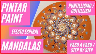 🎨 PINTAR MANDALAS con PUNTILLISMO en PIEDRAS con efecto espiral 🌀 【TUTORIAL】 [upl. by Eissehc306]