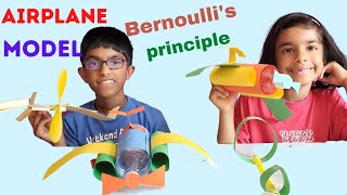 Bernoullis principle physics experiment  flying paper airplane experiment  Easy science experiment [upl. by Hitt]