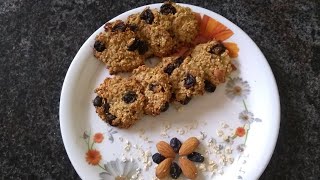 Oats and banana cookies sugar free  home made cookies  Oatmeal coockies [upl. by Suhploda]