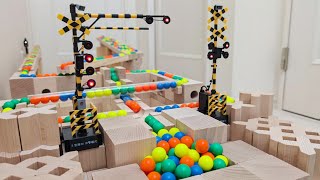 マーブルランレース☆踏切コレクション（HABA＋キュボロ＋ボーネルンド） [upl. by Ahtnams]