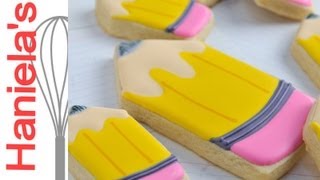 HOW TO DECORATE PENCIL COOKIES BACK TO SCHOOL [upl. by Ennael990]