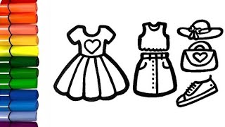 We draw outfits for girls How to draw a dress for a child [upl. by Yonah]