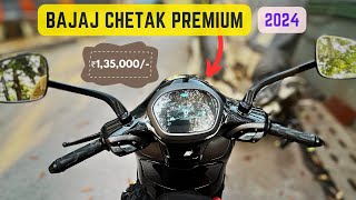 Bajaj Chetak Premium 2024 STD amp Tecpack Review in Hindi  Features Top Speed Range amp On Road Price [upl. by Maye]