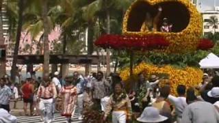 ALOHA FESTIVALS PARADE WAIKIKI BEACH HAWAII [upl. by Eelessej]