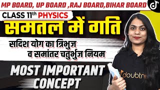 Class 11 Physics समतल में गति  सदिश योग का त्रिभुज व समांतर चतुर्भुज नियम  MOST IMPORTANT CONCEPT [upl. by Yuji816]