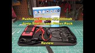 PUSHIDUN Portable Car Jump Starter 600A 12000mAh Review [upl. by Aljan991]