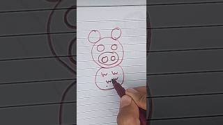 one circle one big circle pig drawing shortsviral trending viralvideo subscribe trend 😀 [upl. by Ck]