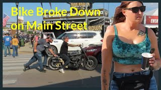 Happiness at Busy Intersection Main Street at Sturgis Motorcycle Rally Bike Week [upl. by Nahtannhoj]