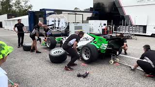 FIA F2  Campos Racing tyre change prep [upl. by Tonjes]