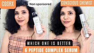 Cosrx 🆚 conscious chemist 6 peptide serum  Honest experience on oily acneprone skin [upl. by Asalocin]