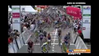 2010 Tour de Suisse Stage 4 Crash  Cavendish Haussler Boonen Ciolek Petacchi [upl. by Gambrill276]