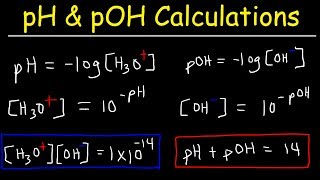 pH pOH H3O OH Kw Ka Kb pKa and pKb Basic Calculations Acids and Bases Chemistry Problems [upl. by Wolram]