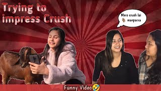 Crush lai impress garne tarikaFunny Video🤣 Samarika Smarika [upl. by Odnalo793]