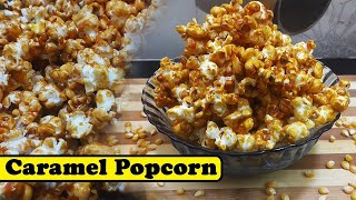 Caramel Popcorn  Homemade 5 minutes recipe [upl. by Sinned]