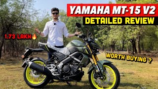 Yamaha MT 15 V2 Detailed Review  New Cyber green colour [upl. by Laforge725]