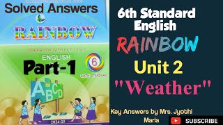 6th English Rainbow Part 1 Unit 2 Weather Work book with Activities key answers [upl. by Emma]