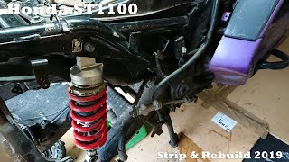 ST1100 Pan European 2019 Rebuild  Part 1 Rear end and swing arm removal Timelapse [upl. by Christean]