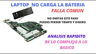 Laptop no carga la bateríaExperiencia de lo complejo a lo básicoFALLA COMUN [upl. by Nilerual]