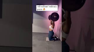 ABS Rollout Military press🔥un excellent exercice pour ton haut du corps absworkout abdo fitness [upl. by Ennahgiel]