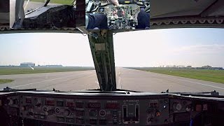 Smooth Landing Long Rollout  3 Cockpit Perspectives [upl. by Folger]