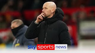 Erik ten Hag says Manchester United will not sign a striker in January due to financial restrictions [upl. by Siravart774]