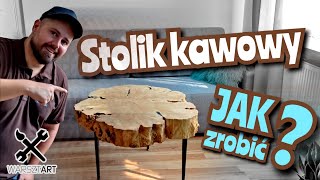 STOLIK Z PLASTRA DREWNA  jak zrobić [upl. by Narhet]