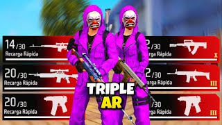 EL RETO DE LA TRIPLE AR 😱 FREE FIRE [upl. by Navanod]